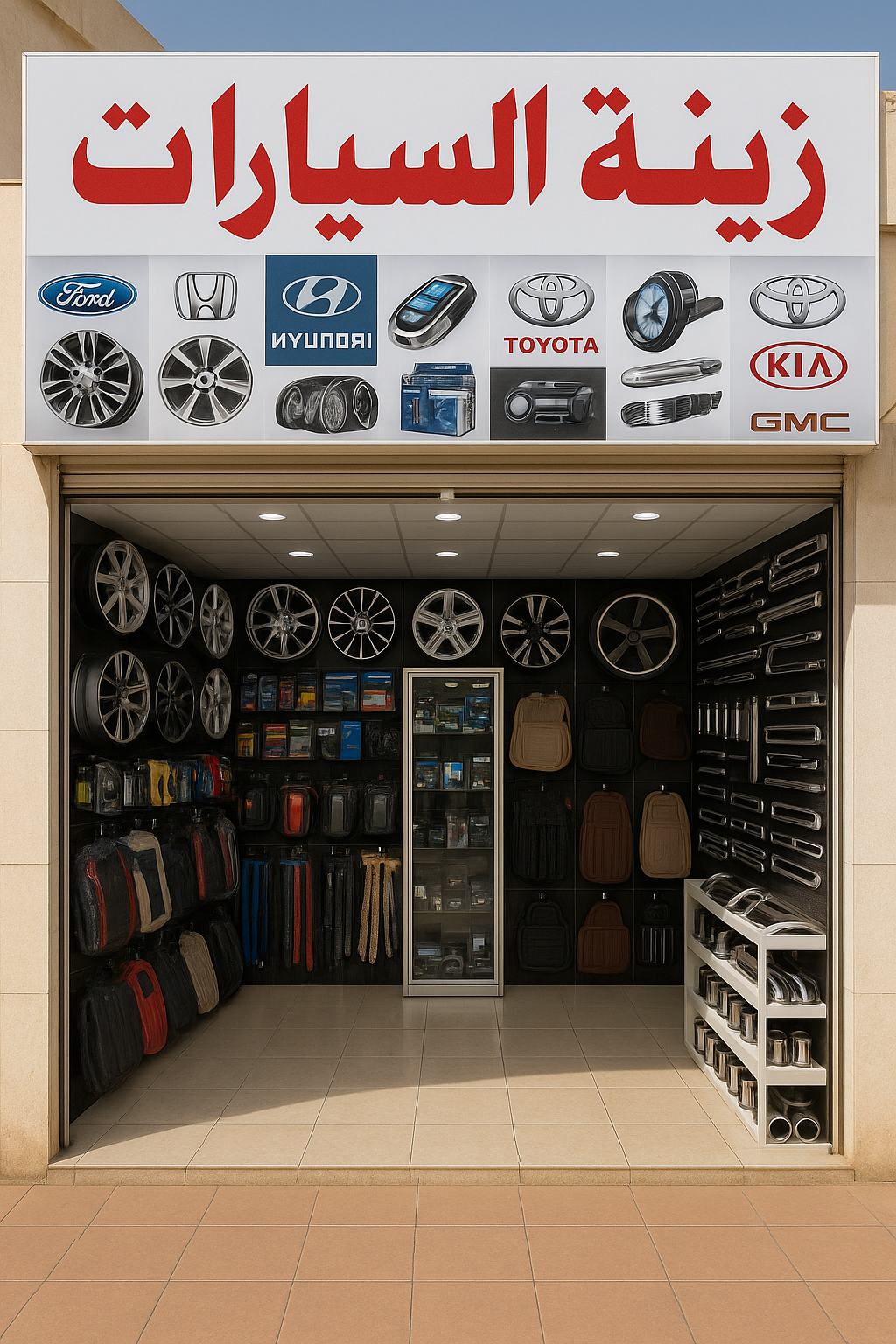 تشطيب محل زينة سيارات مميز - مشروع تشطيب في المنطقة الجنوبية لدى ب…