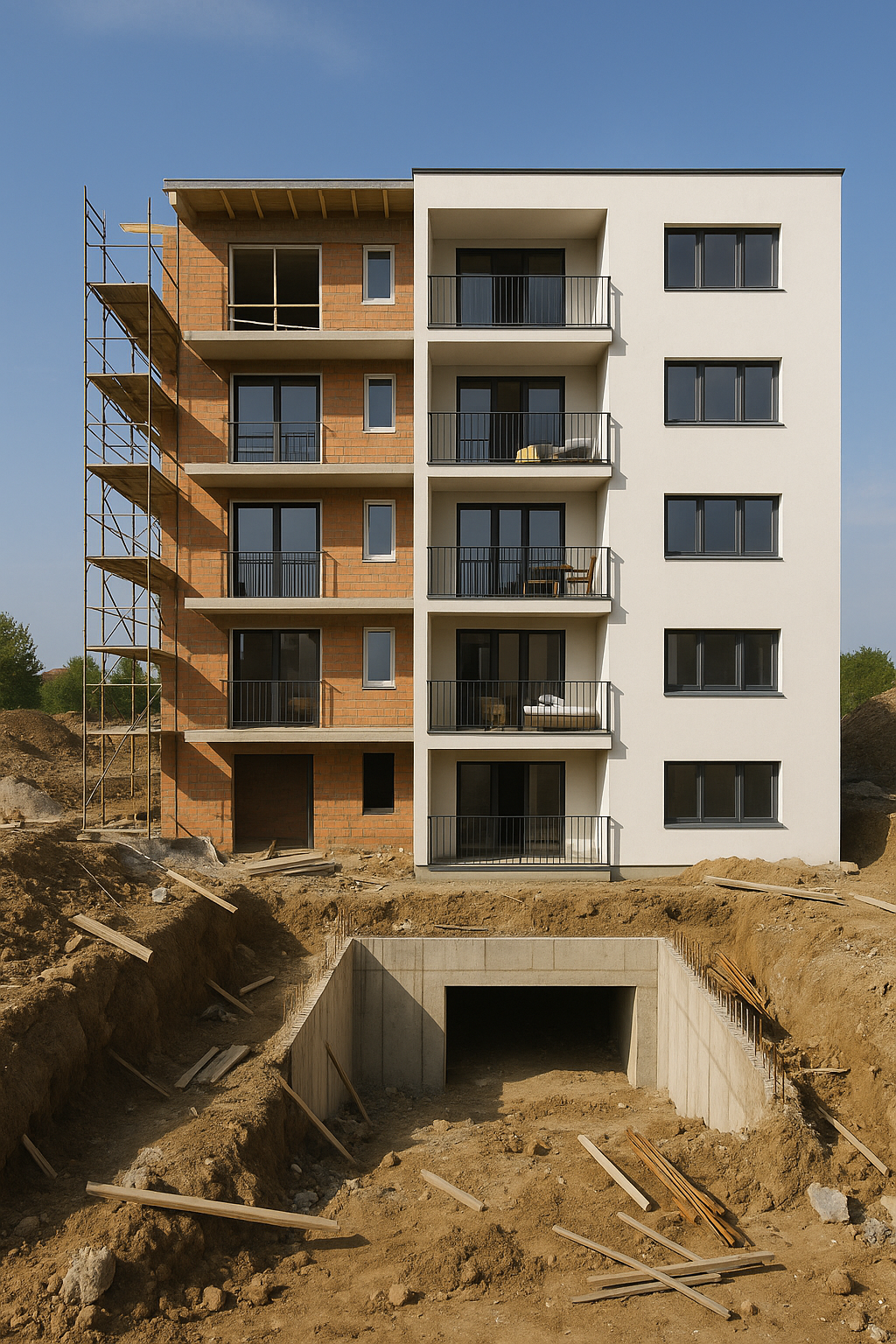 بناء عمارة جديدة شبه مفروشة - مشروع بناء جديد في المنطقة الوسطى لد…