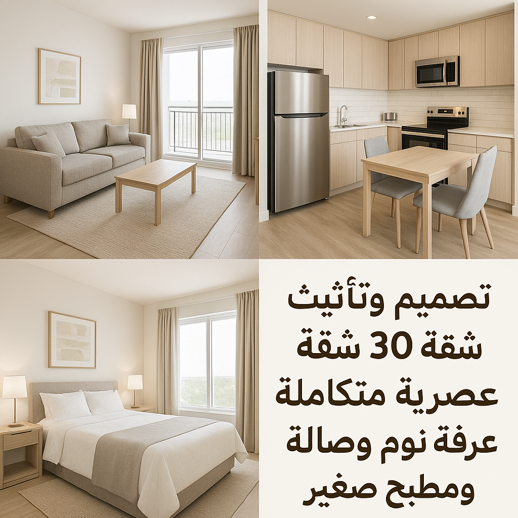 تصميم وتأثيث 30 شقة عصرية - مشروع ديكور في المنطقة الغربية لدى بواب…