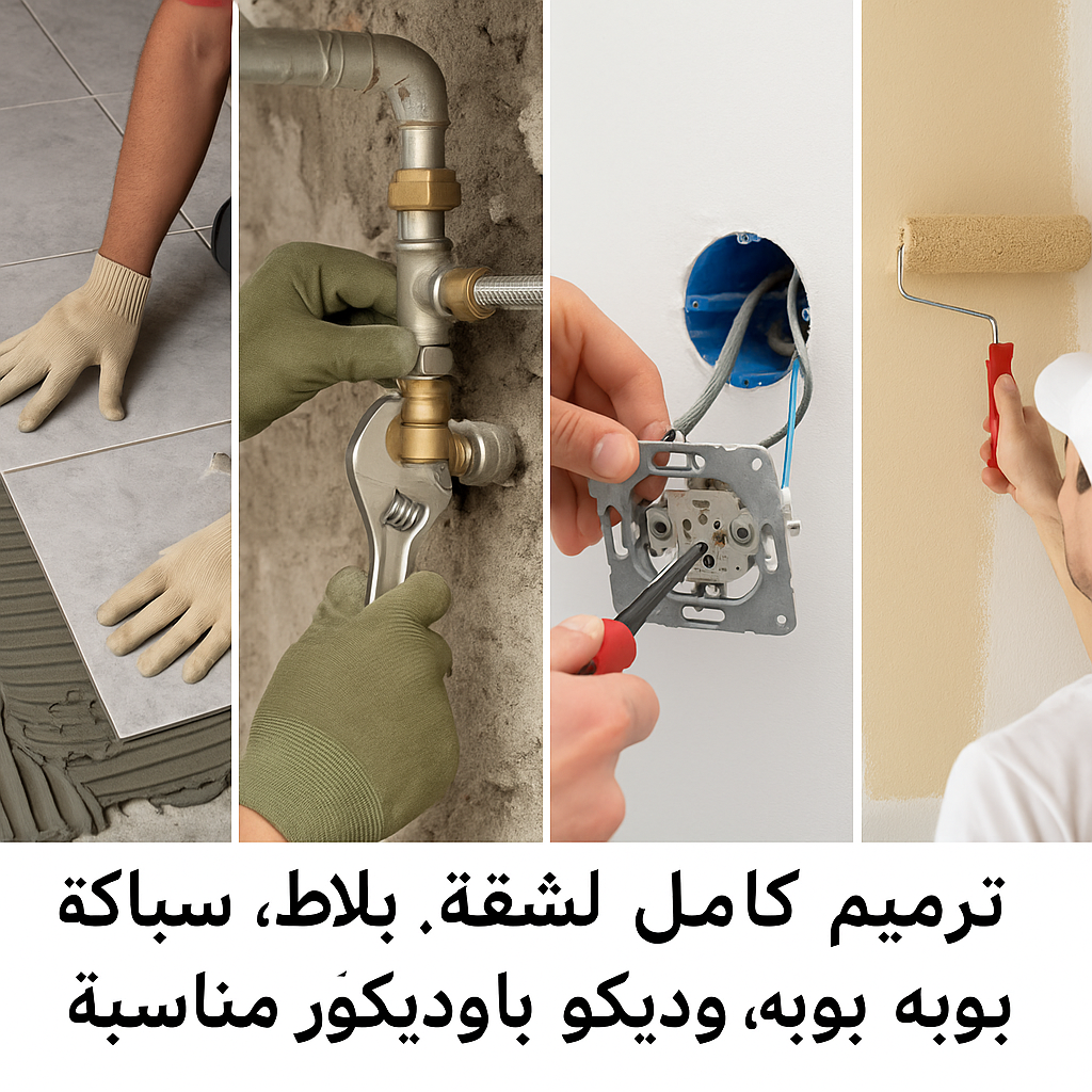 ترميم كامل لشقة: بلاط، سباكة، - مشروع ترميم وصيانة في المنطقة الوس…
