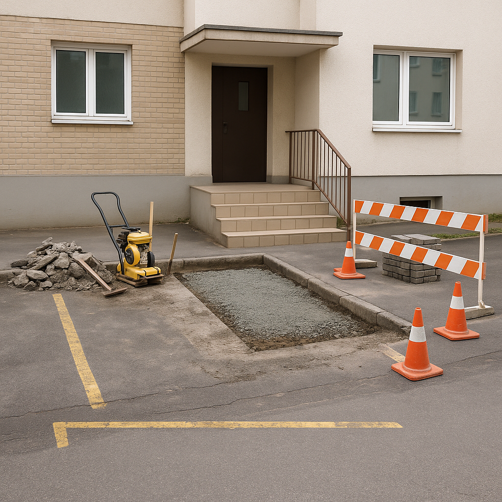 عنوان المشروع: ترميم مواقف سيارات - مشروع ترميم وصيانة في المنطقة…