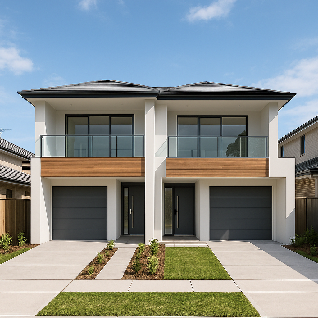 "بناء دبلكسين جديد لعائلة متنامية - مشروع بناء جديد في المنطقة الش…