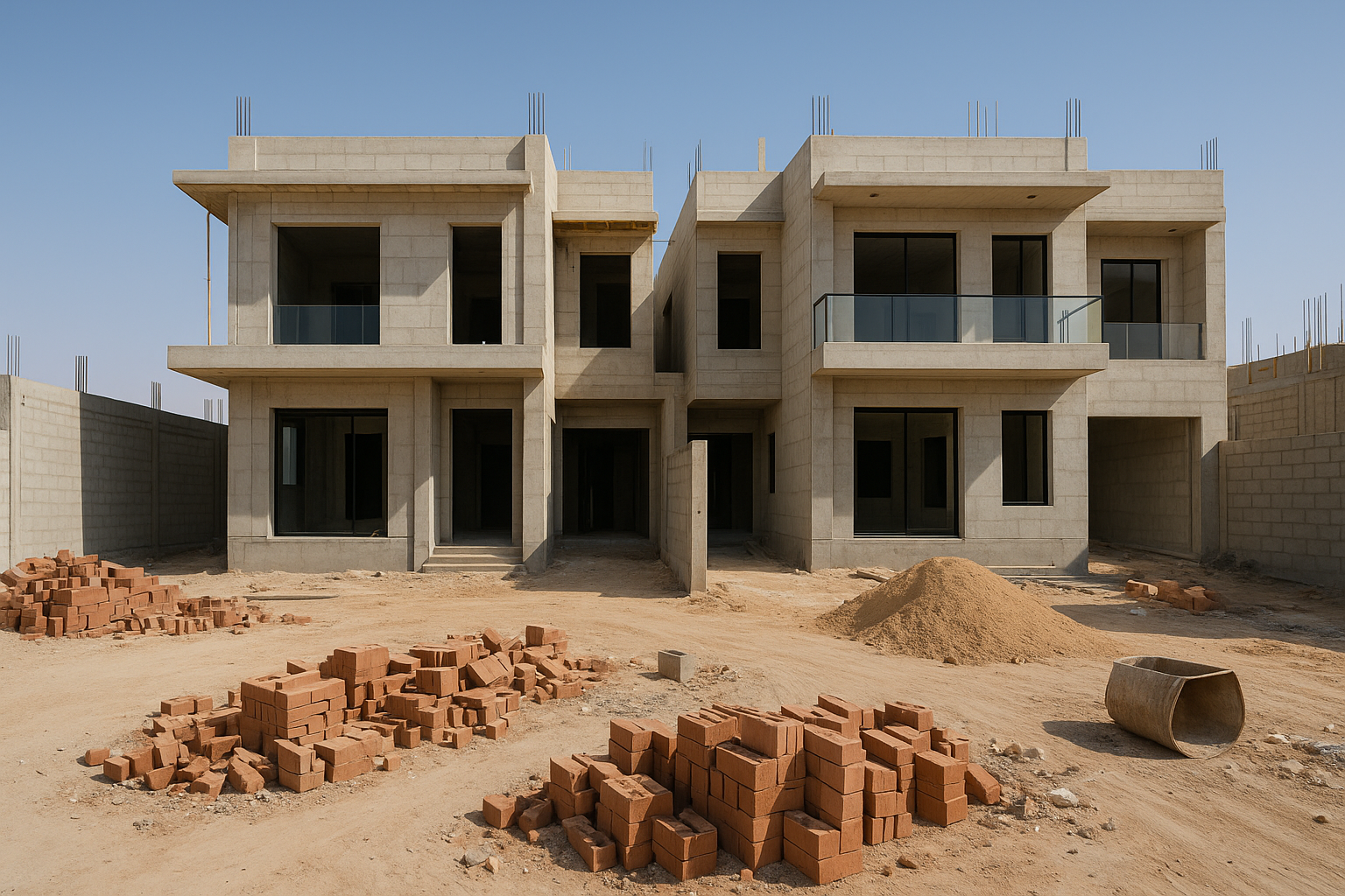 تنفيذ بناء فيلا دوبلكس جديدة - مشروع بناء جديد في المنطقة الوسطى ل…