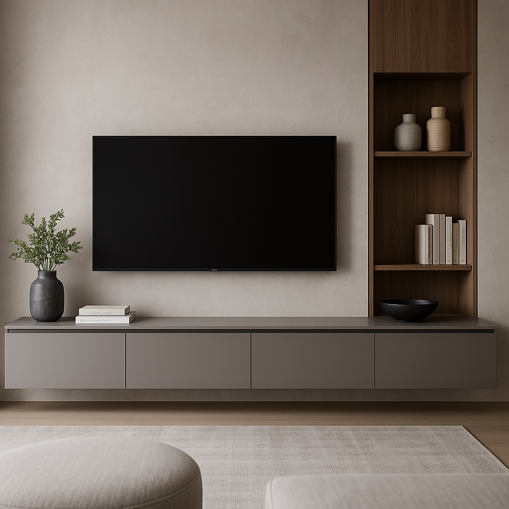 تصميم أنيق لوحدة التلفاز في - مشروع ديكور في المنطقة الغربية لدى ب…