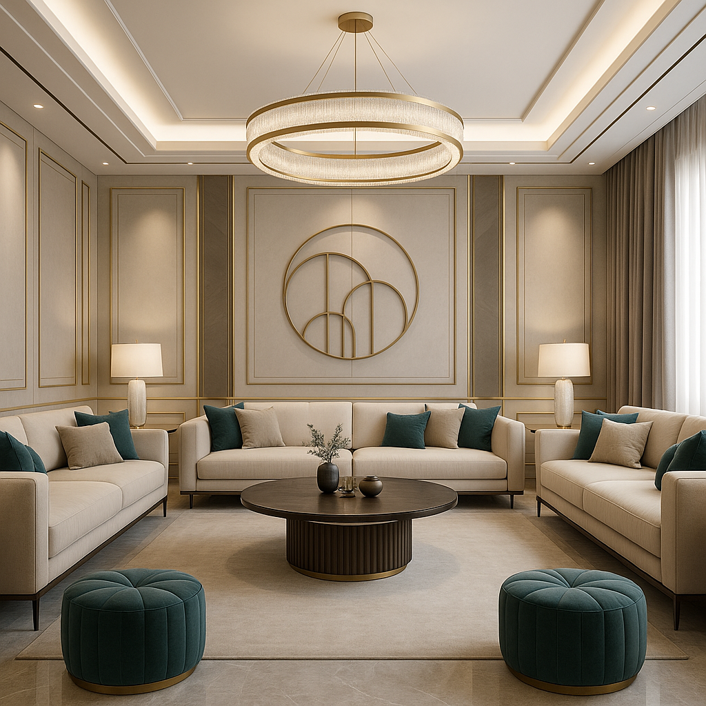 تصميم ديكور عصري لمجلس فاخر - مشروع ديكور في المنطقة الوسطى لدى بو…