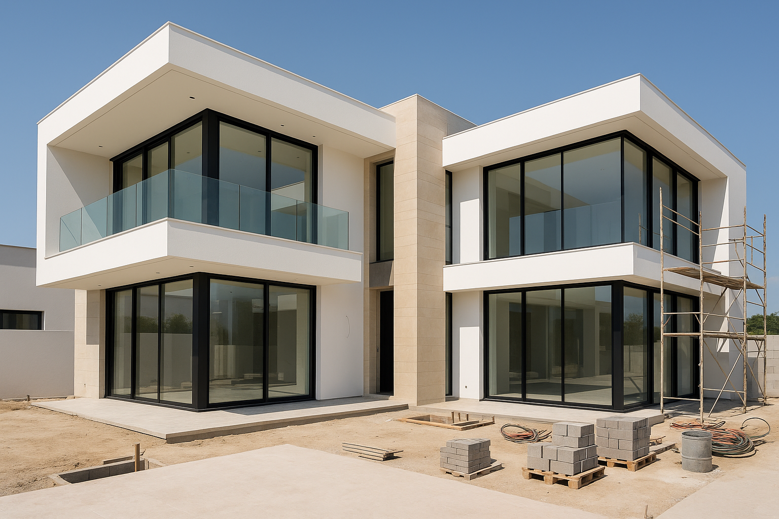 بناء جديد لفيلا عصرية بتصميم - مشروع تشطيب في المنطقة الغربية لدى…