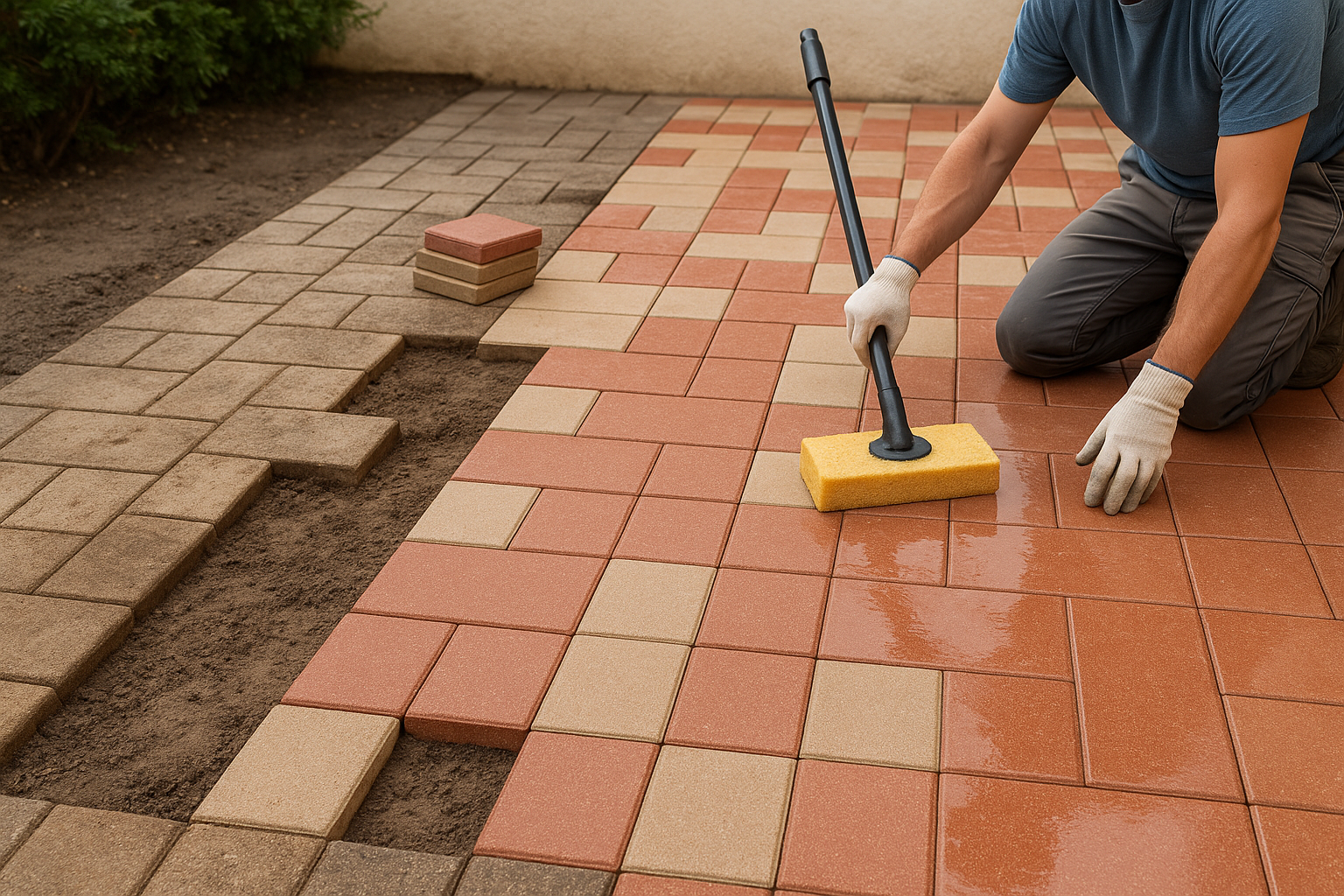 ترميم وتجديد بلاط الفناء: إزالة - مشروع ترميم وصيانة في المنطقة ال…