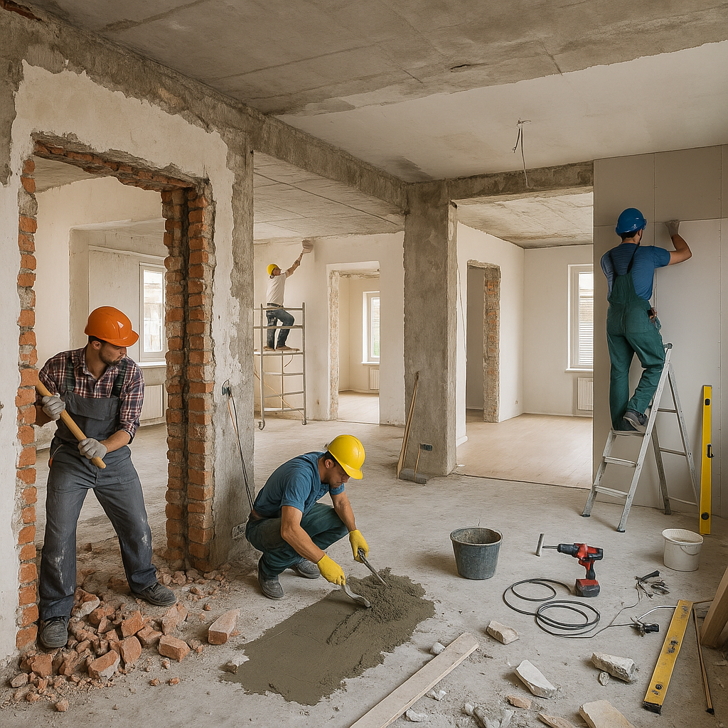 مشروع ترميم فلة ودمج شقتين - مشروع ترميم وصيانة في المنطقة الوسطى…