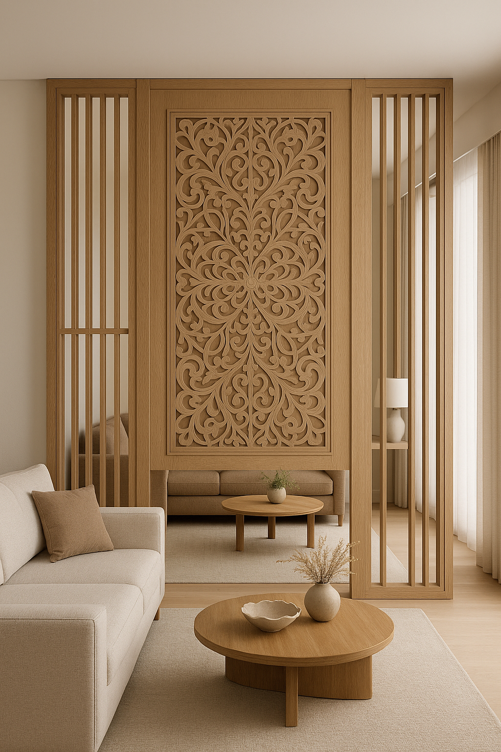 تصميم فاصل مبتكر بين المجلس - مشروع ديكور في المنطقة الوسطى لدى بو…