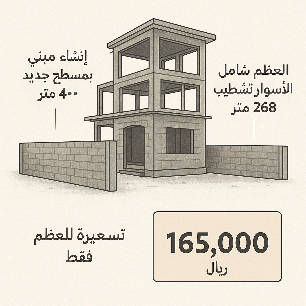 إنشاء مبنى جديد بمسطح ٤٠٠ - مشروع تشطيب في المنطقة الشرقية لدى بوا…
