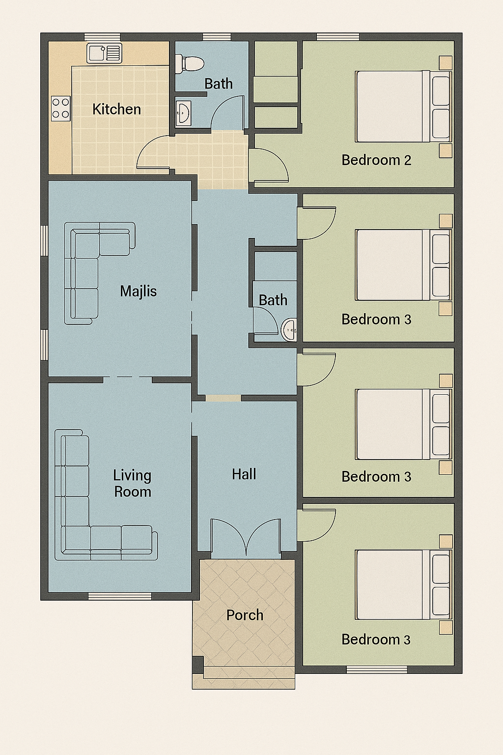 تصميم عمارة اقتصادية من دور - مشروع بناء جديد في المنطقة الجنوبية…