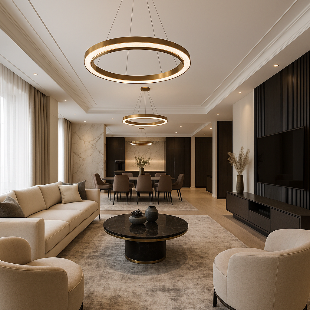 "ديكور فاخر لشقة بمساحة 220 - مشروع ديكور في المنطقة الغربية لدى بوا…