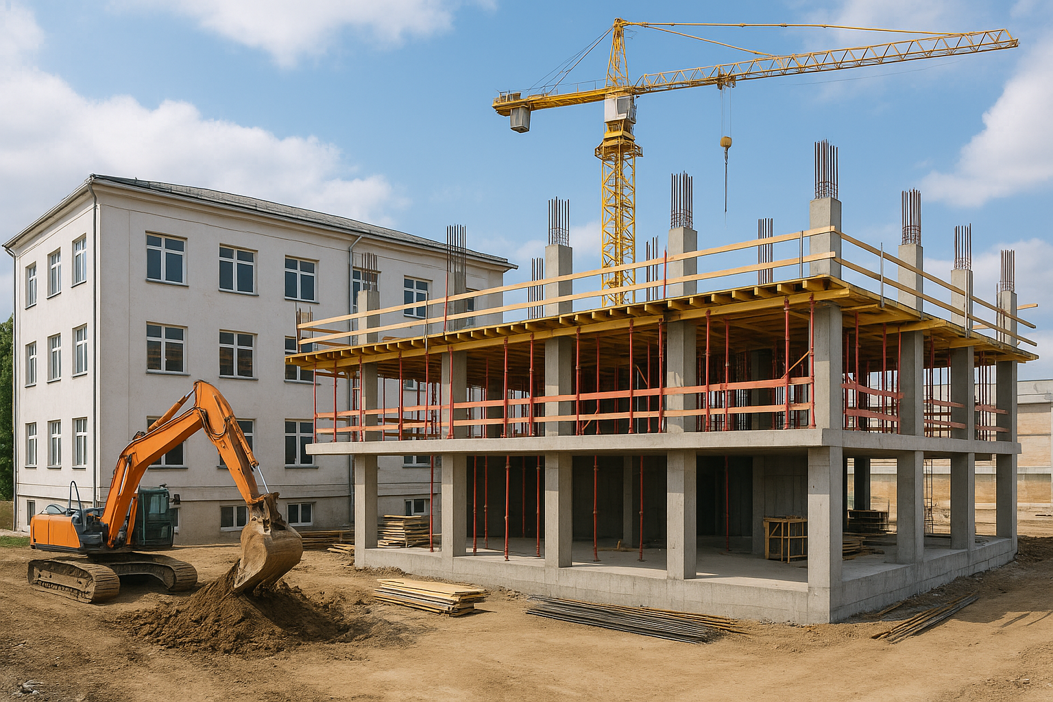 "إنشاء بناء إضافي لمشروع توسعة - مشروع بناء جديد في المنطقة الشرقي…