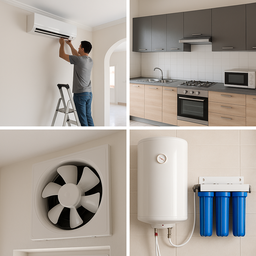 تشطيب فيلا: تركيب مكيفات، تأسيس - مشروع تشطيب في المنطقة الوسطى لد…