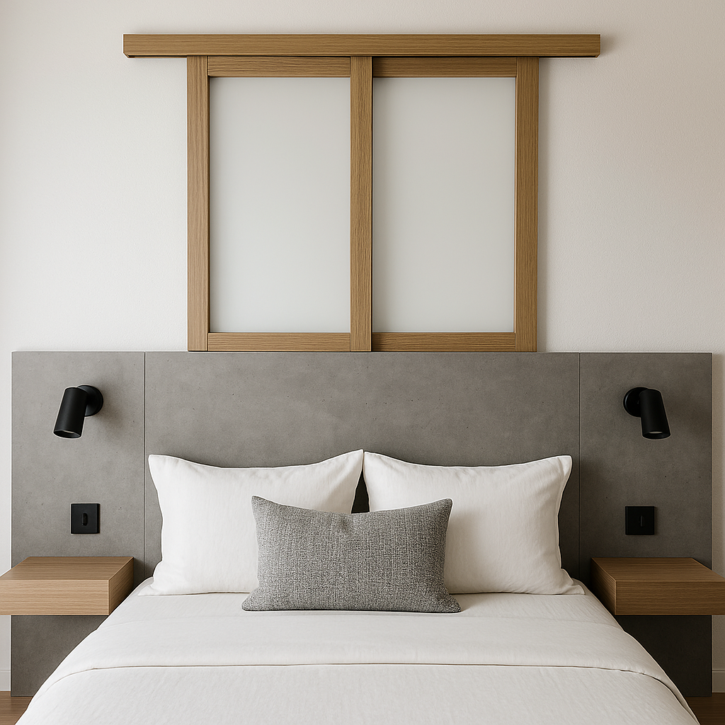 تصميم ديكور خلف السرير بدمج - مشروع ديكور في المنطقة الشرقية لدى ب…