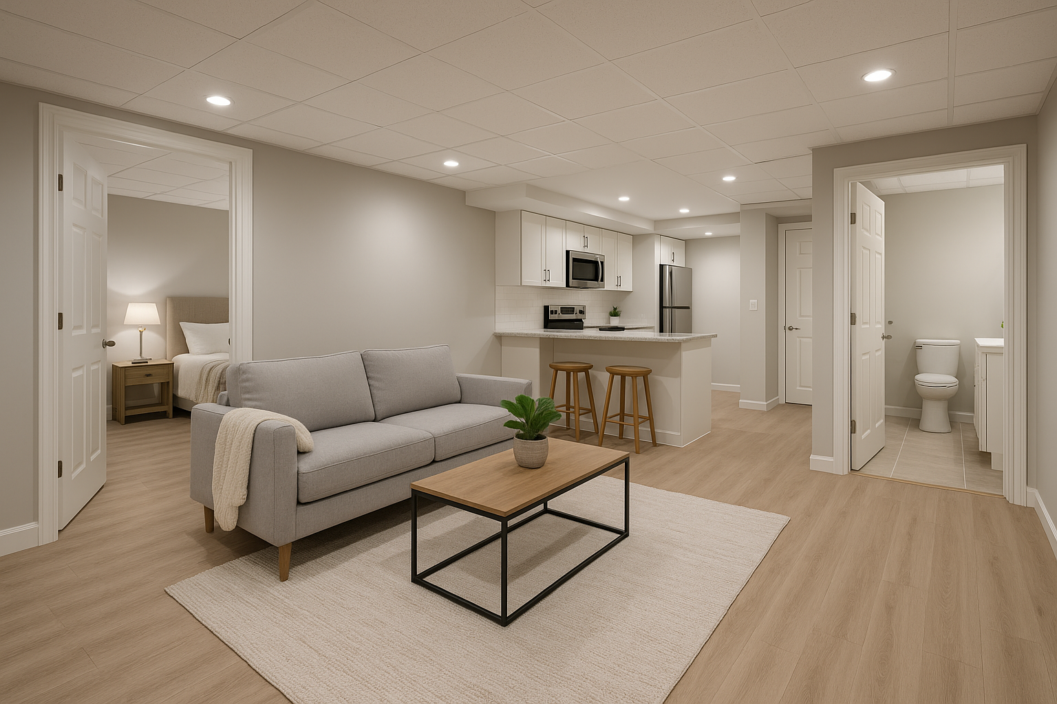 تحويل بدروم إلى مساحة معيشة - مشروع تشطيب في المنطقة الوسطى لدى بو…