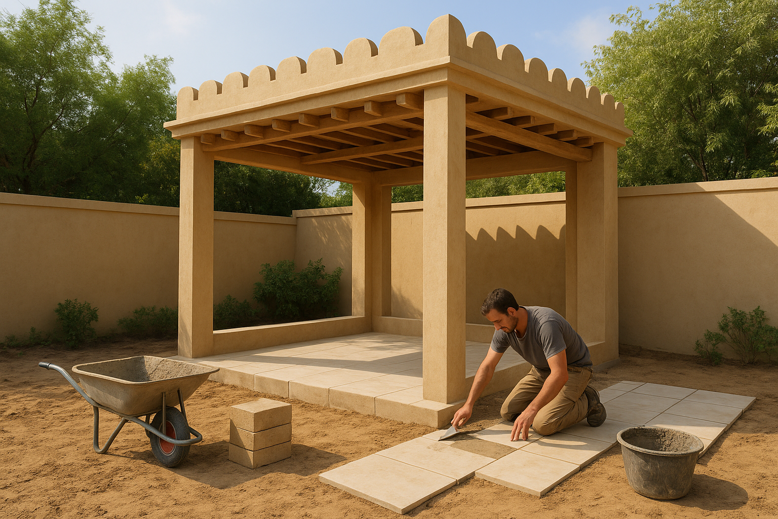 بناء ديوانية جديدة في حوش - مشروع بناء جديد في المنطقة الشرقية لدى…