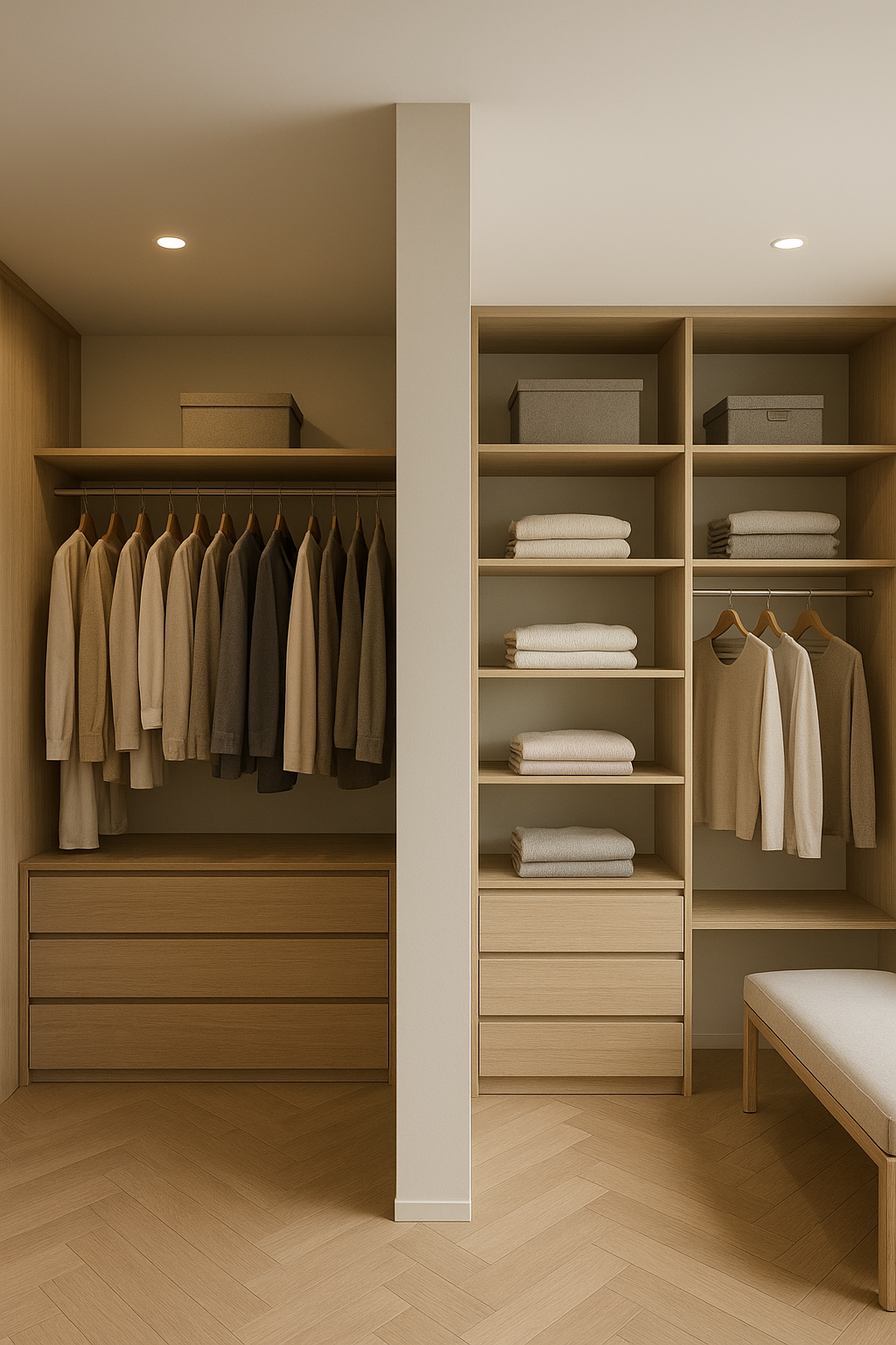 إضافة جدار لتقسيم غرفة ملابس - مشروع ديكور في المنطقة الغربية لدى…