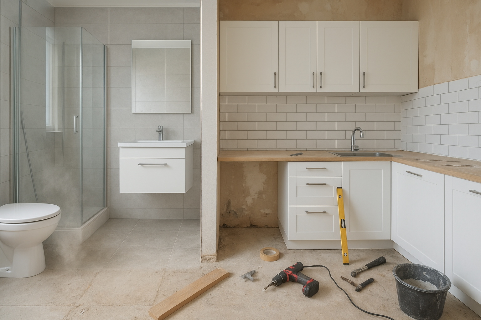 "تحديث وتجديد: ترميم دورة مياه - مشروع تشطيب في المنطقة الوسطى لدى…