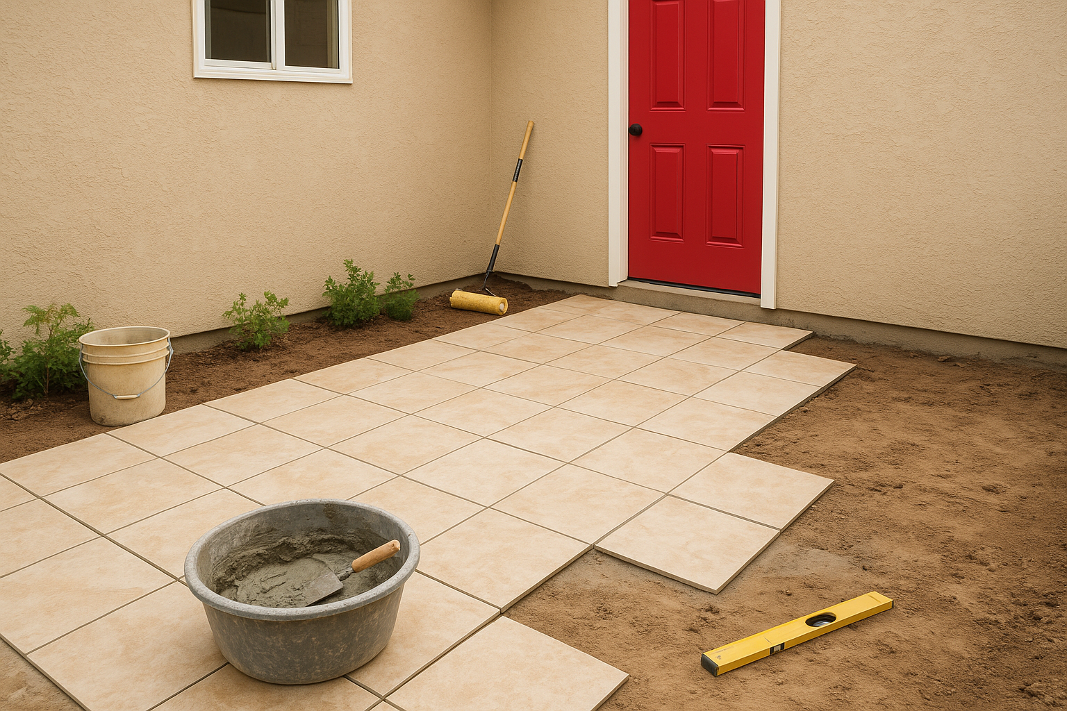 مشروع تجديد: تغيير بلاط الحوش - مشروع ترميم وصيانة في المنطقة الوس…