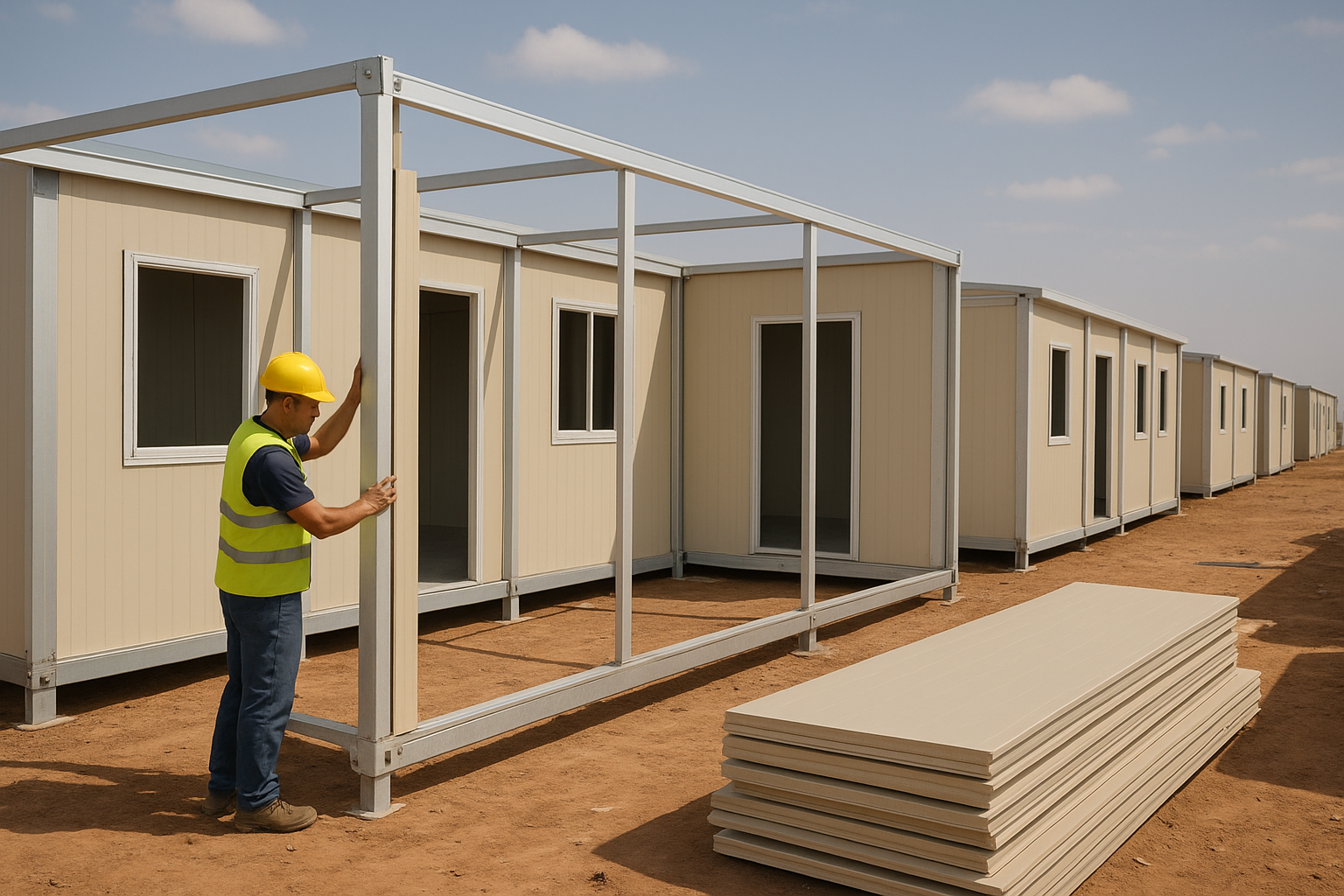 بناء غرف مخيم ساندوتش جديدة - مشروع بناء جديد في المنطقة الوسطى لد…