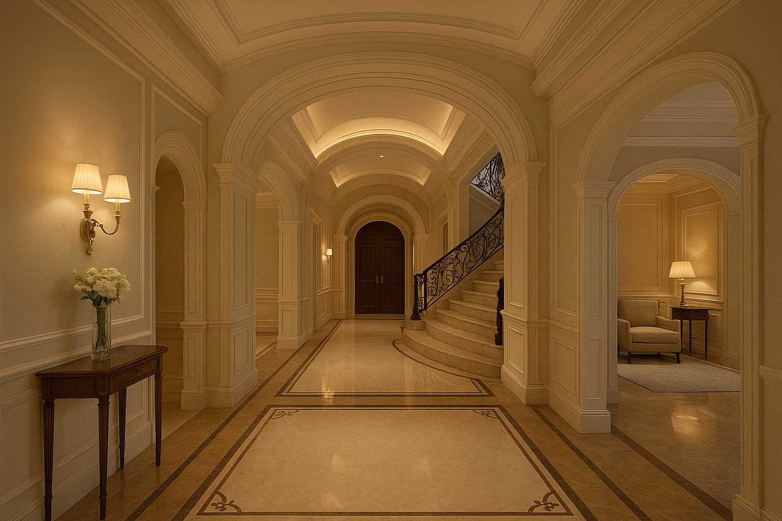 تصميم داخلي مميز للممرات والمداخل - مشروع ديكور في المنطقة الوسطى…