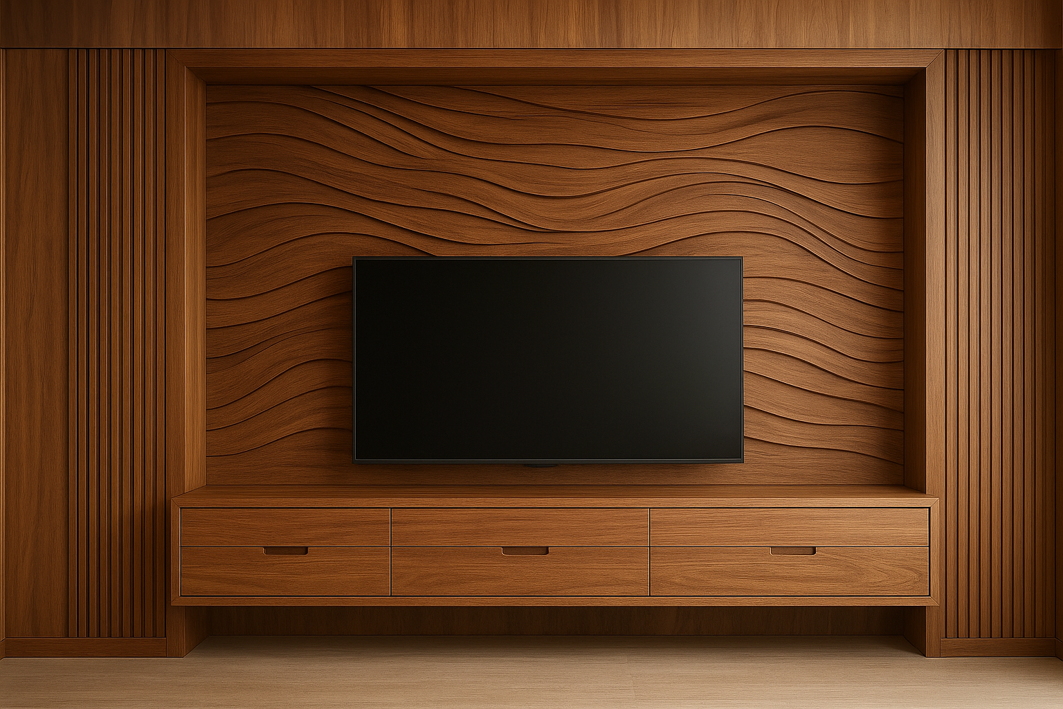 "تصميم واجهة ديكور خشبية أنيقة - مشروع ديكور في المنطقة الوسطى لدى…