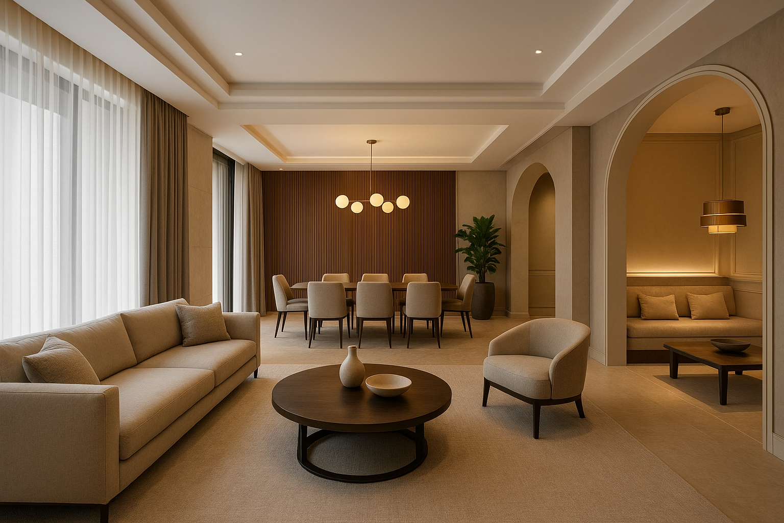 تصميم ديكور مبتكر لصالة وغرفة - مشروع ديكور في المنطقة الوسطى لدى…