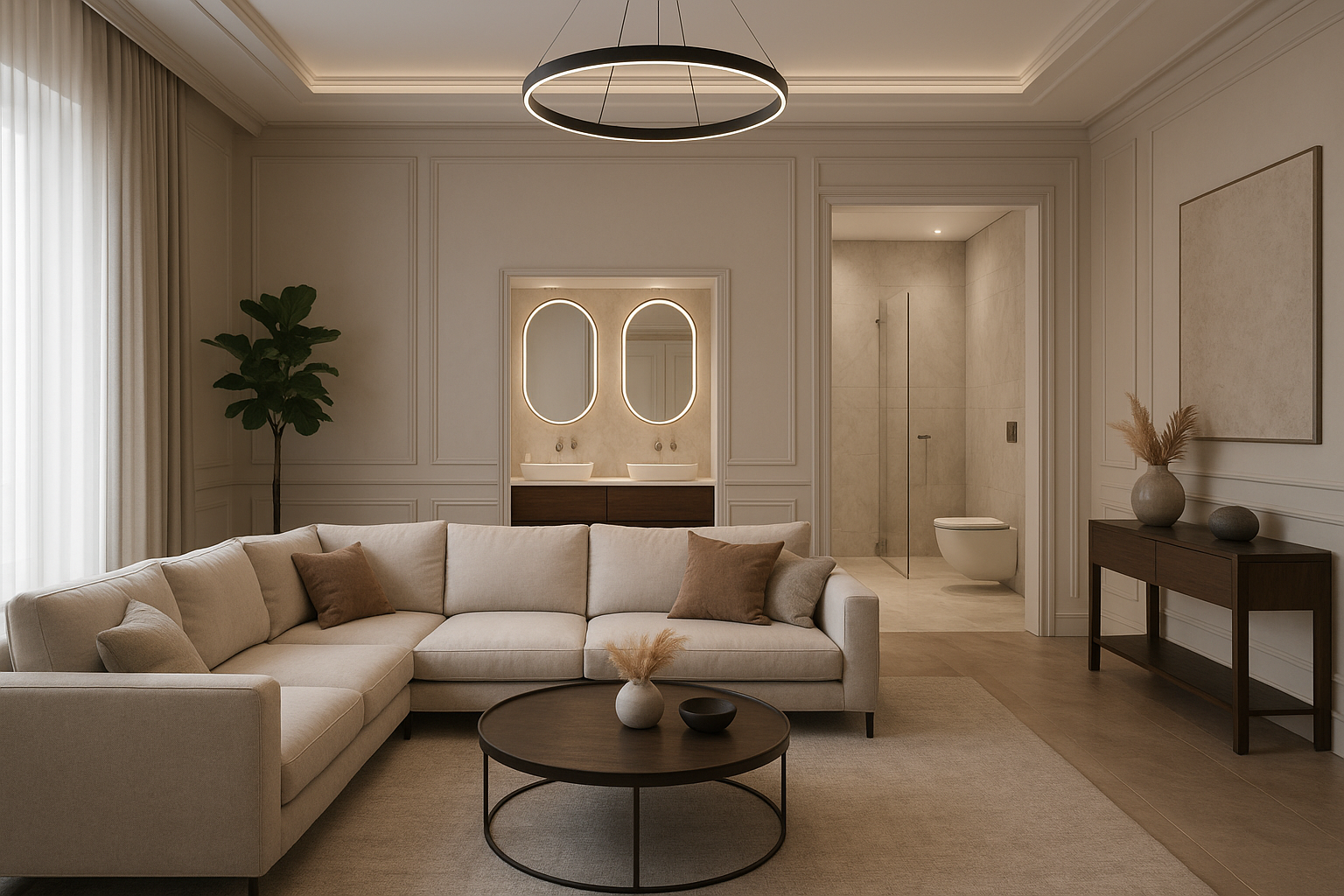 تجديد شامل لمجلس مع ديكورات - مشروع تشطيب في المنطقة الوسطى لدى بو…