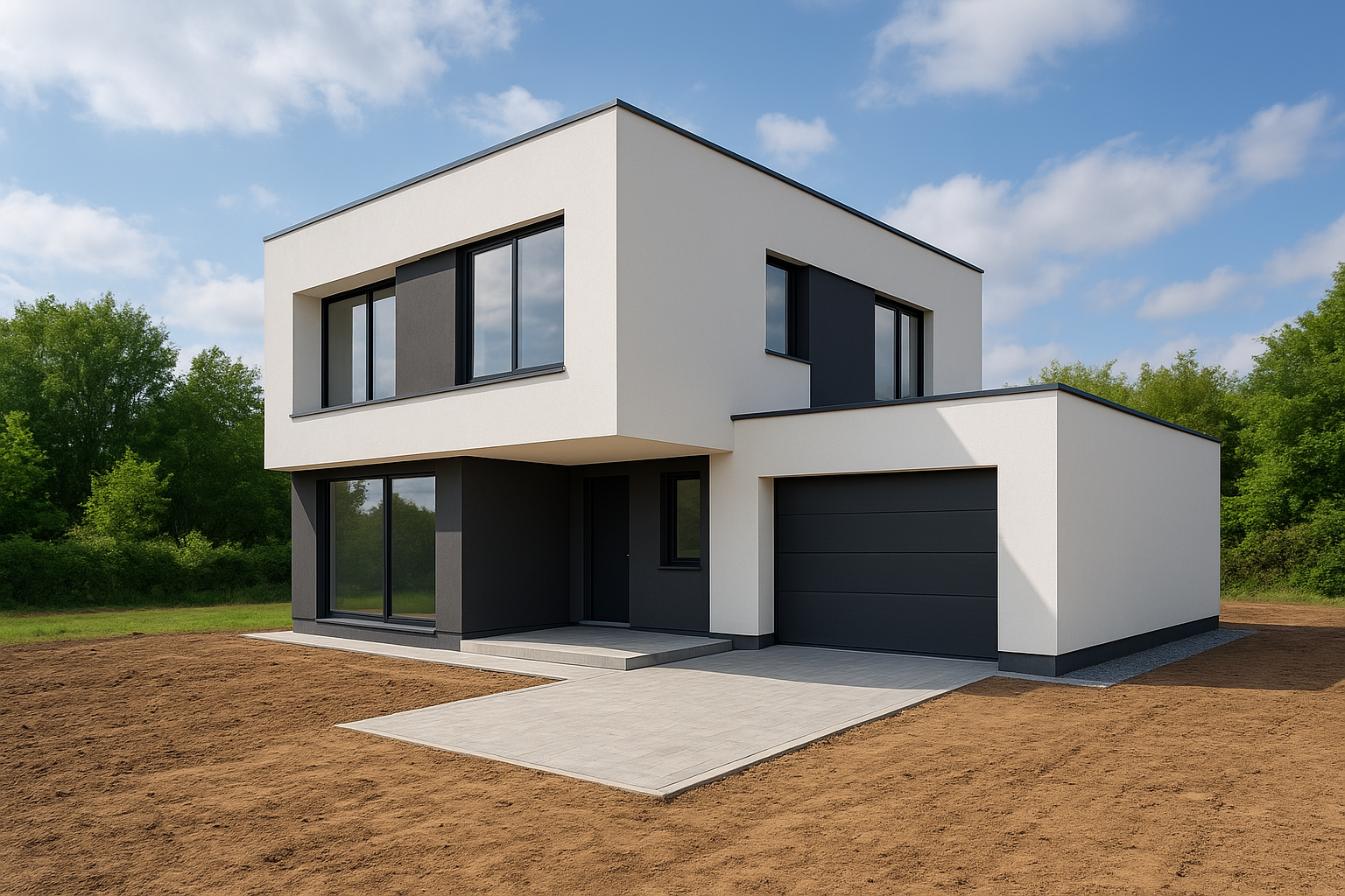 بناء منزل حديث على قطعة - مشروع تشطيب في المنطقة الغربية لدى بوابا…