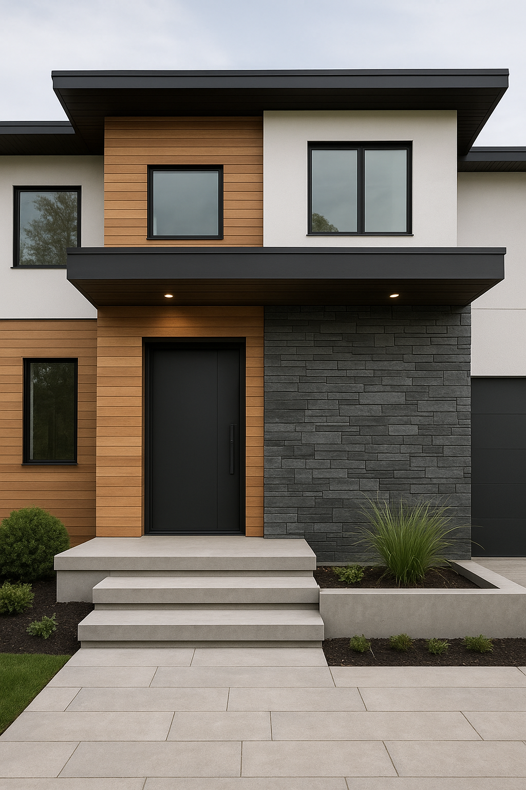 تجديد واجهة المنزل: تصميم عصري - مشروع ديكور في المنطقة الوسطى لدى…