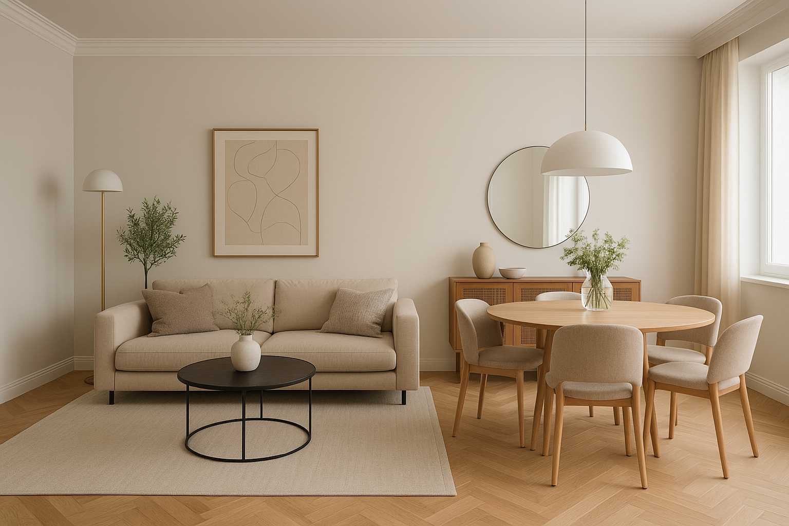 ديكور أنيق لصالة وغرفة طعام - مشروع ديكور في المنطقة الوسطى لدى بو…