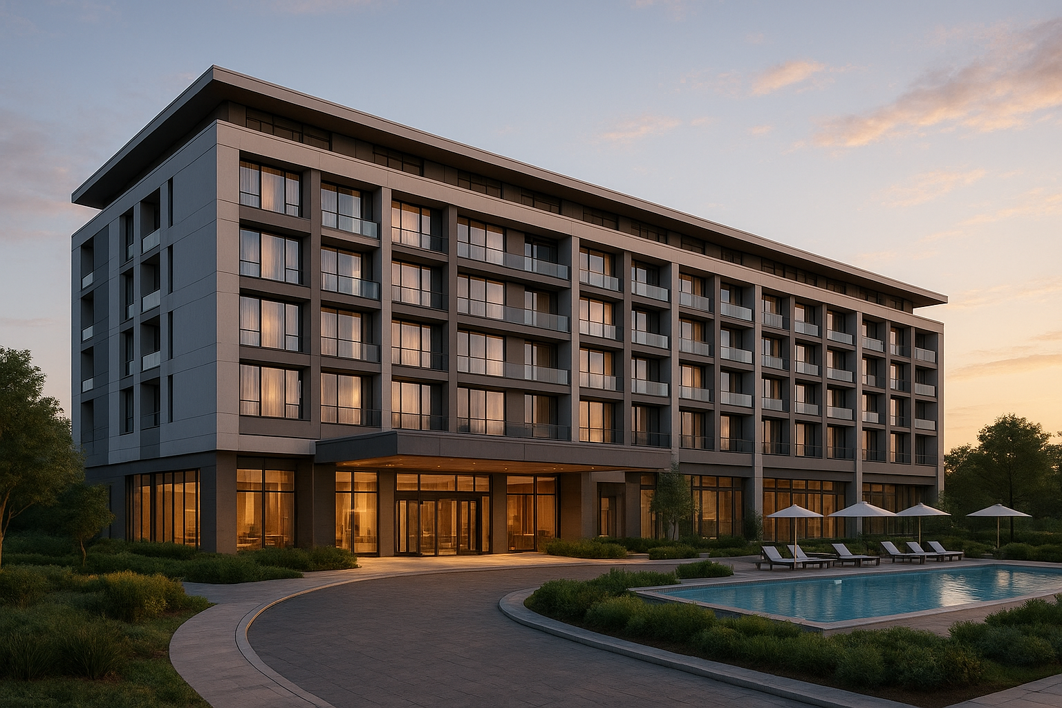 مشروع بناء فندق حديث بتصميم - مشروع بناء جديد في المنطقة الغربية ل…