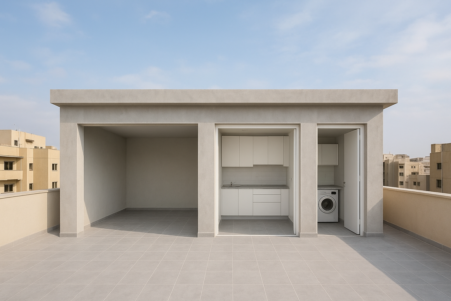 مشروع بناء صالة ومطبخ وغرفة - مشروع بناء جديد في المنطقة الوسطى لد…