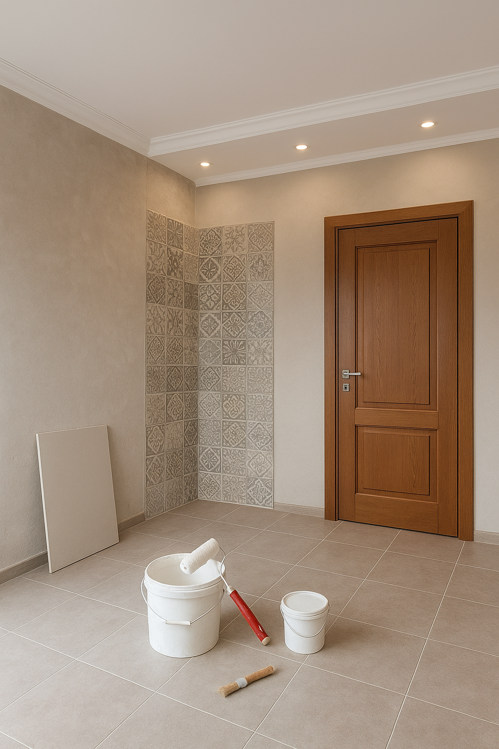 تشطيب منزل متكامل: لياسة، بلاط، - مشروع تشطيب في المنطقة الوسطى لد…