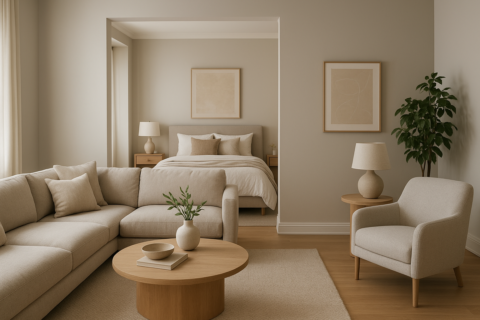 "تحديث ديكورات غرفة النوم والصالة - مشروع ترميم وصيانة في المنطقة…