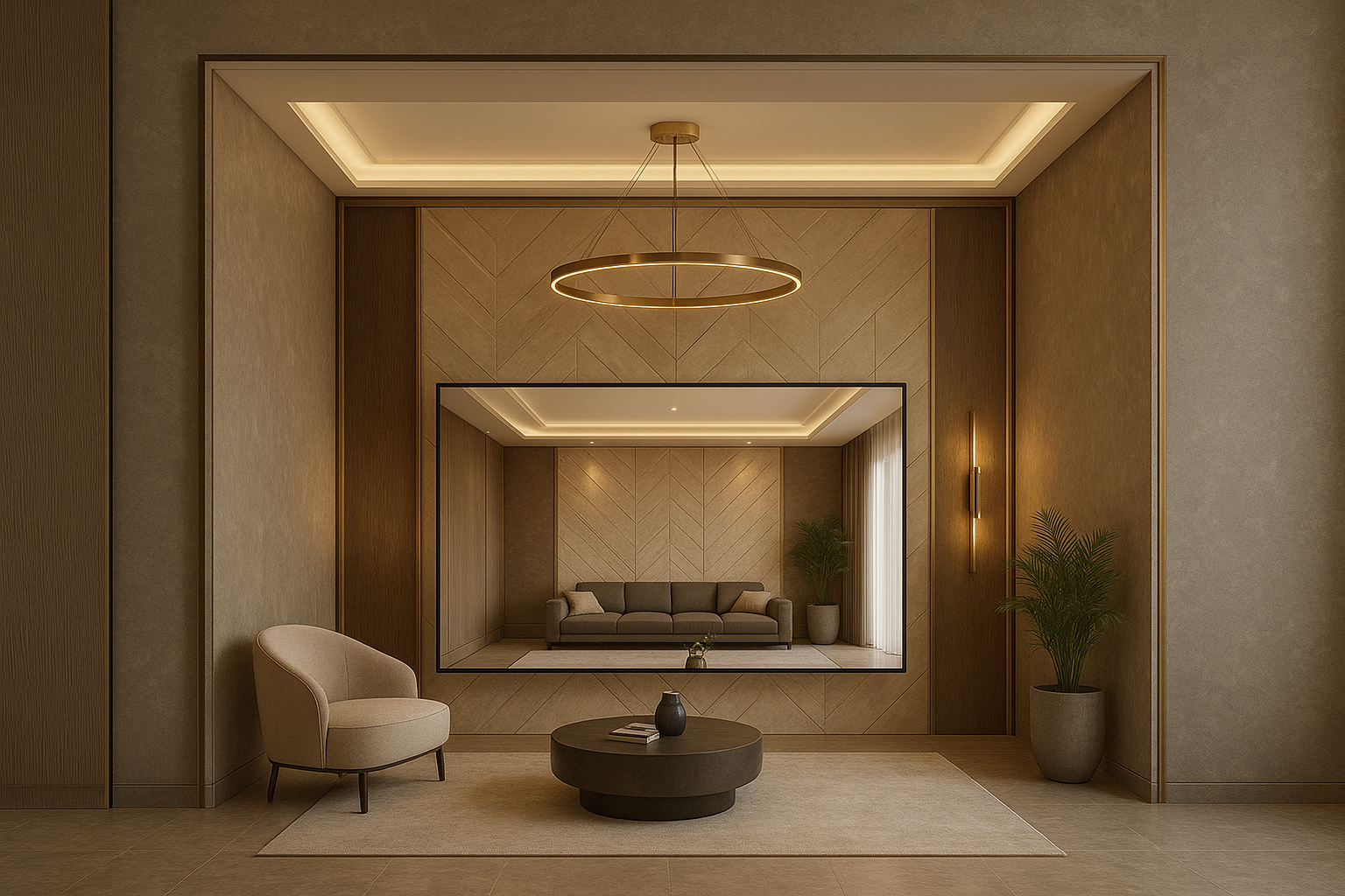 "تصميم مبتكر لديكور شاشة لمشروع - مشروع تشطيب في المنطقة الوسطى لد…