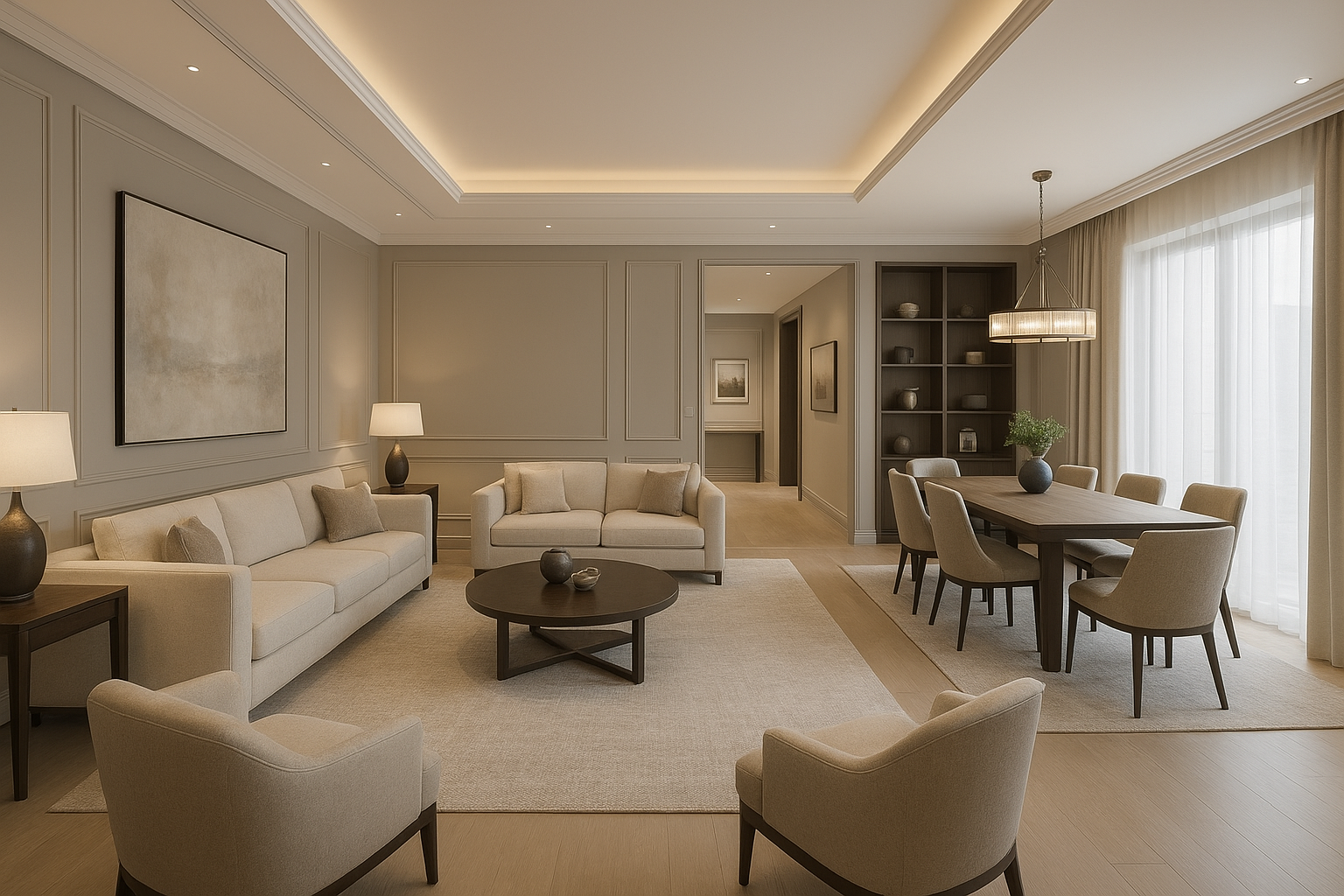 عنوان: تصميم ديكور مخصص لمجلس - مشروع ديكور في المنطقة الغربية لدى…