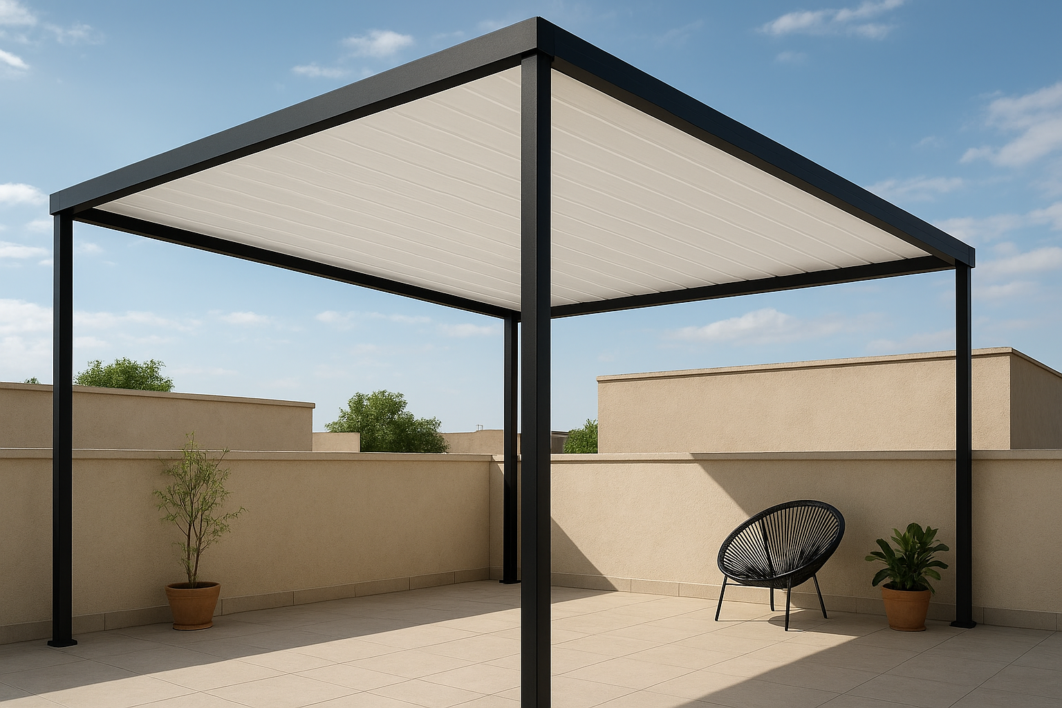 تجديد سقف مظلة سطح باستخدام - مشروع ديكور في المنطقة الغربية لدى ب…