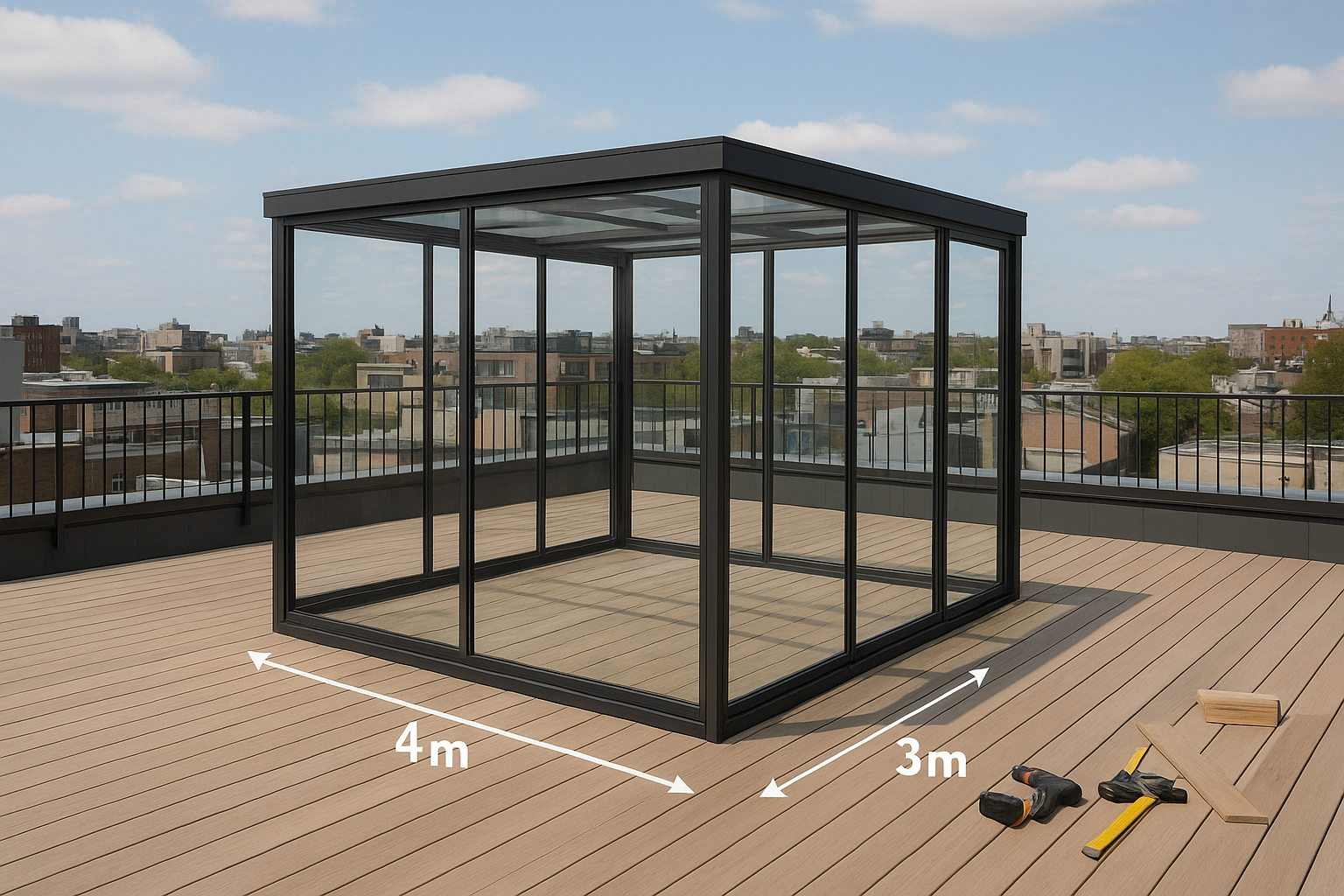 بناء غرفة خارجية زجاجية على - مشروع بناء جديد في المنطقة الغربية ل…