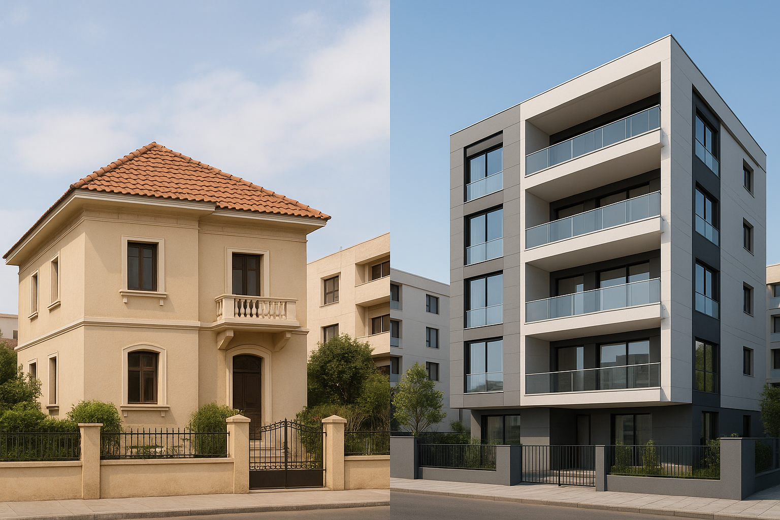 تحويل فيلا قائمة إلى عمارة - مشروع بناء جديد في المنطقة الغربية لد…