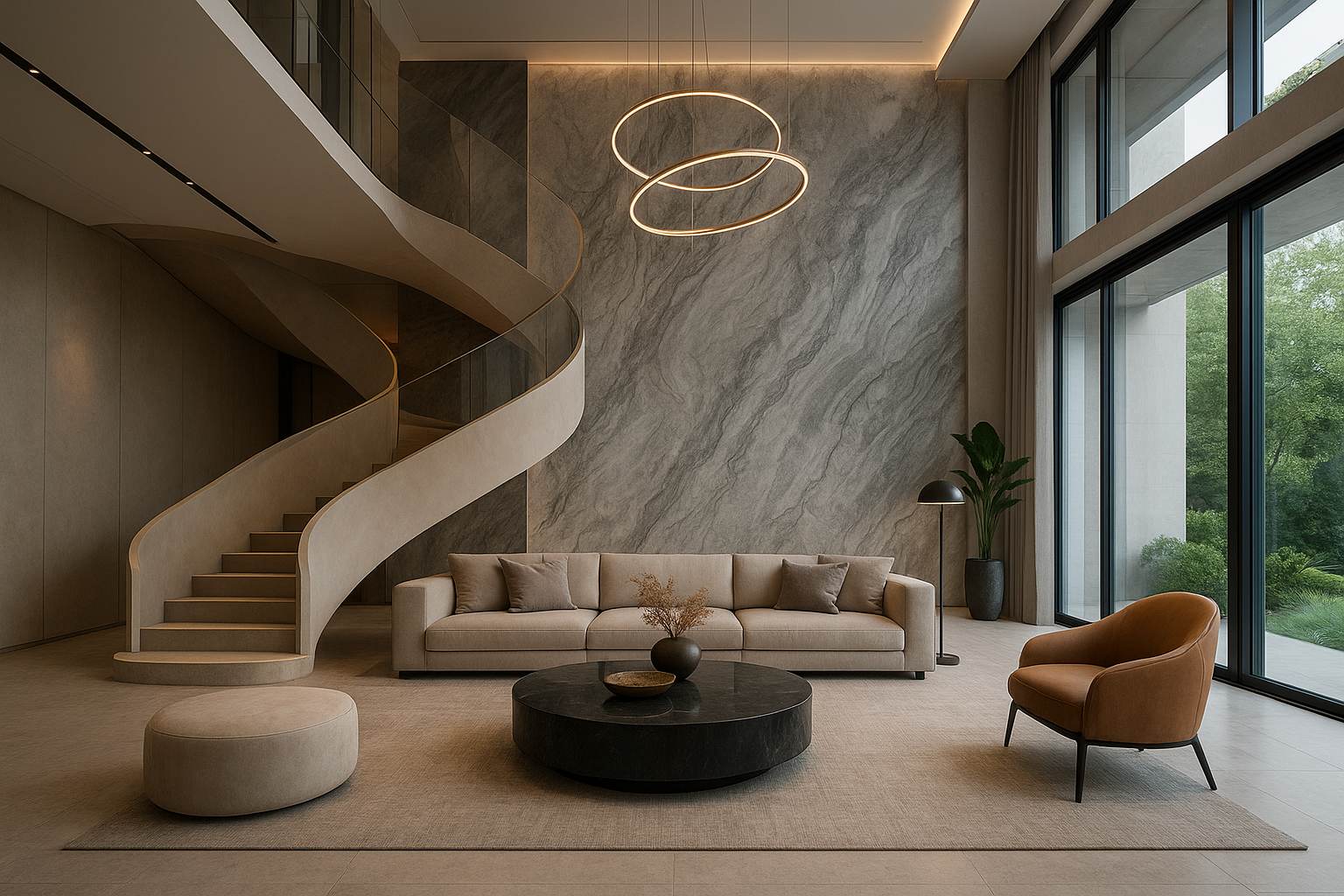 ديكور مبتكر لصالة فاخرة في - مشروع ديكور في المنطقة الوسطى لدى بوا…