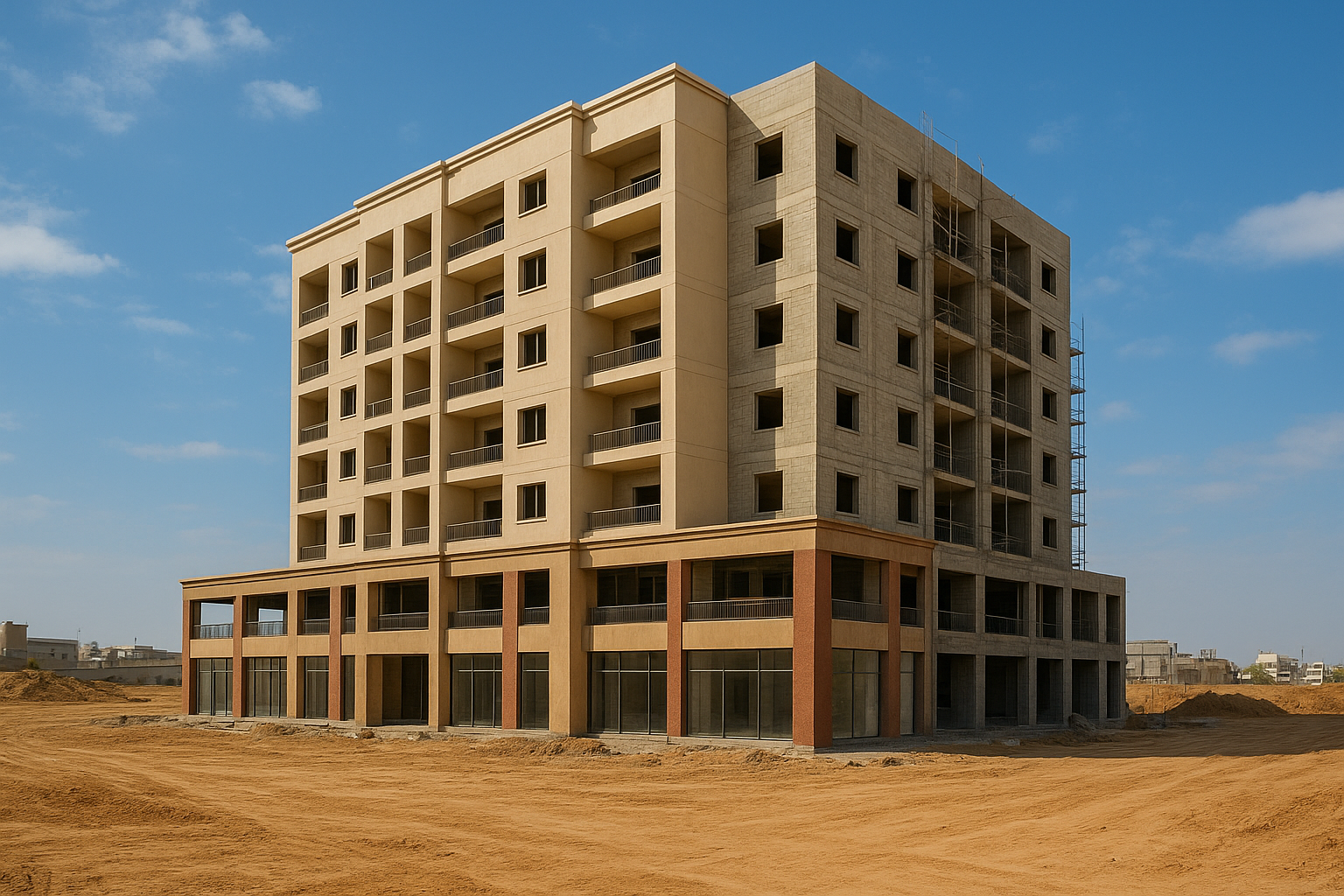 بناء شقق ومحلات تجارية في - مشروع بناء جديد في المنطقة الجنوبية لد…