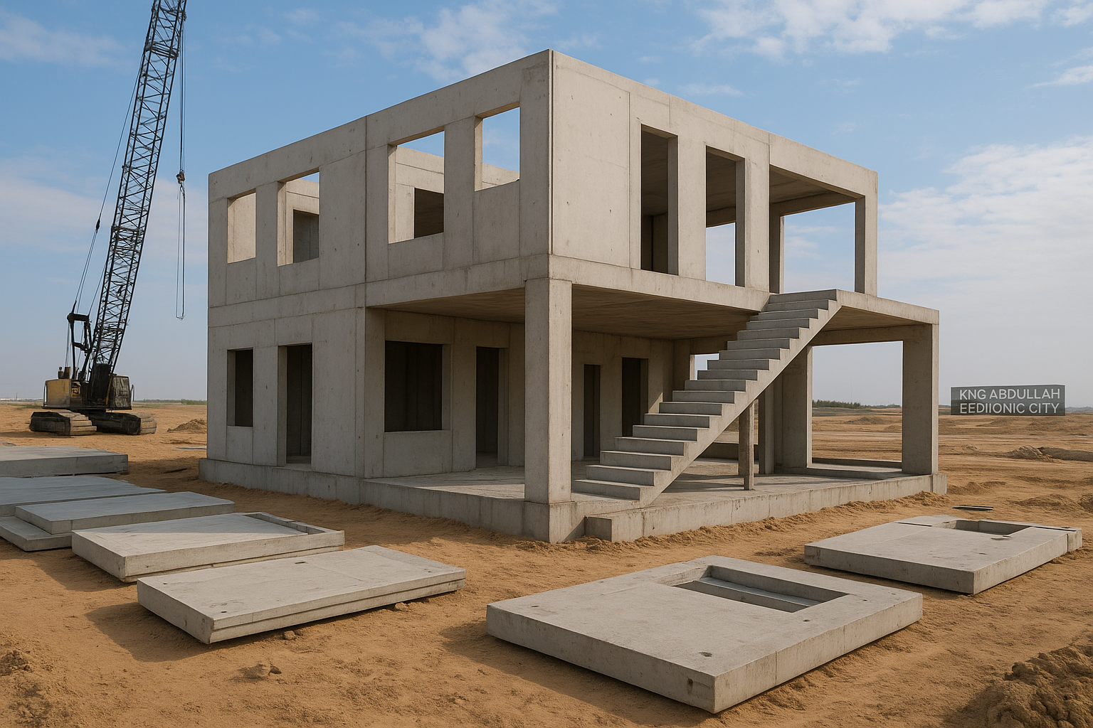 مشروع بناء منزل بقطع خرسانة - مشروع بناء جديد في المنطقة الغربية ل…