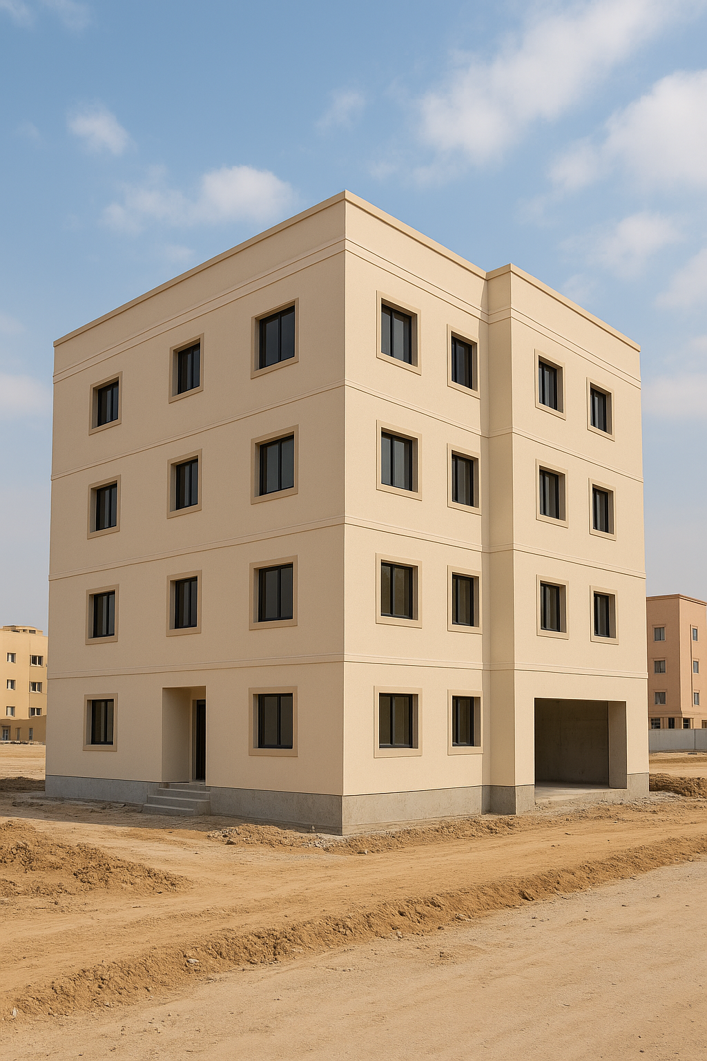 "مشروع بناء جديد لعمارة سكنية - مشروع بناء جديد في المنطقة الغربية…