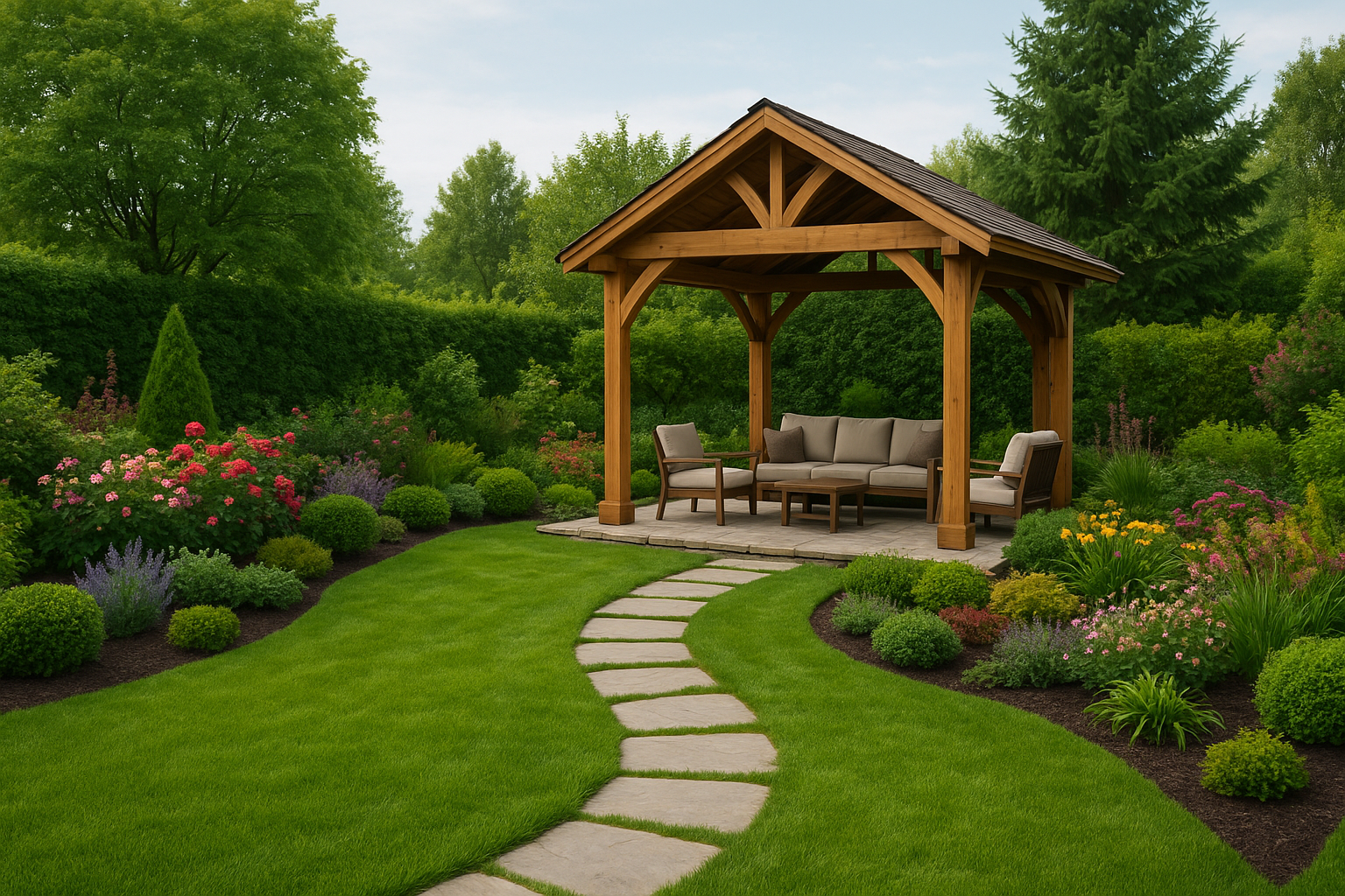 تصميم وتنسيق حديقة مع بناء - مشروع ديكور في المنطقة الشرقية لدى بو…