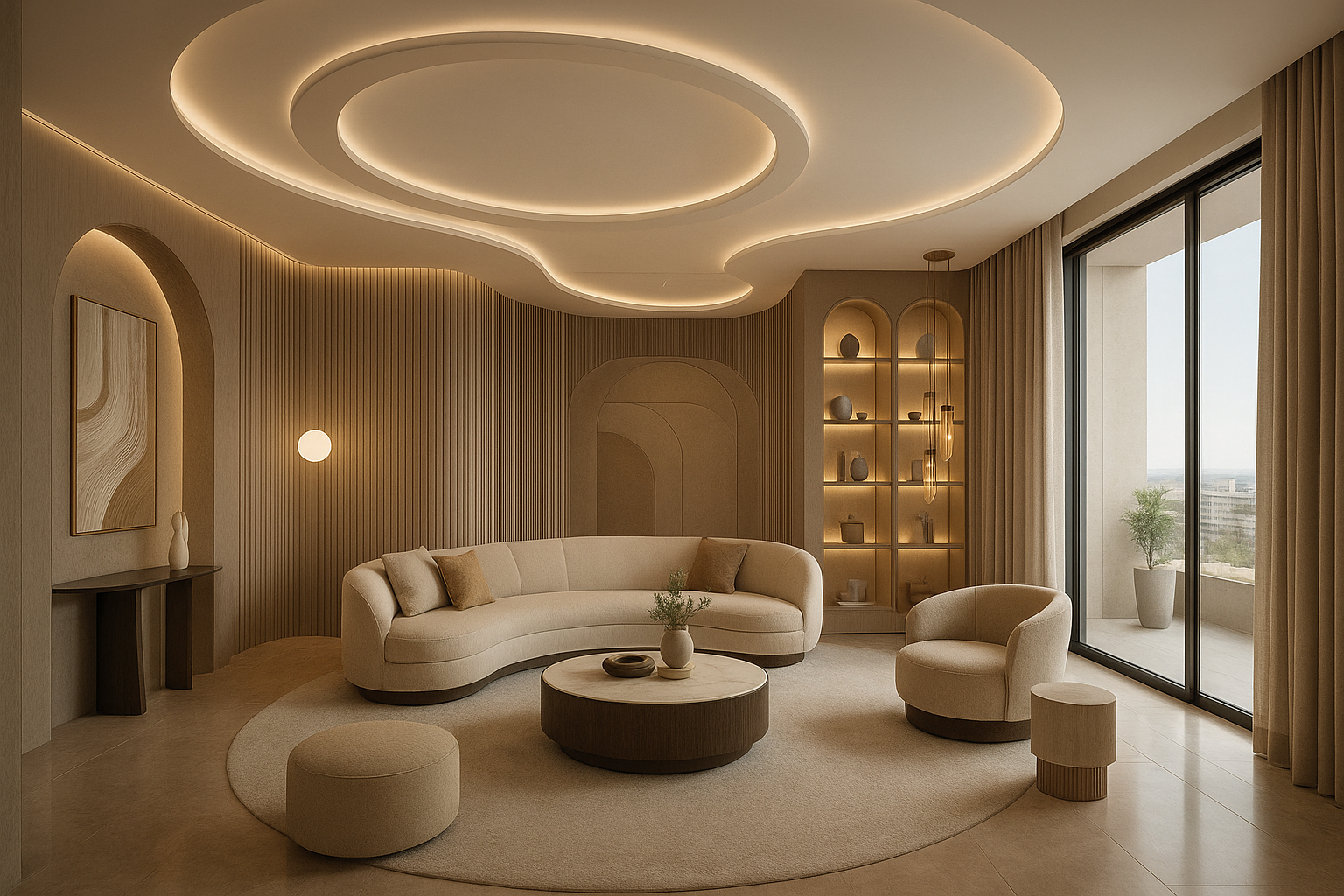 "تصميم ديكور داخلي مبتكر لمشروع - مشروع ديكور في المنطقة الوسطى لد…