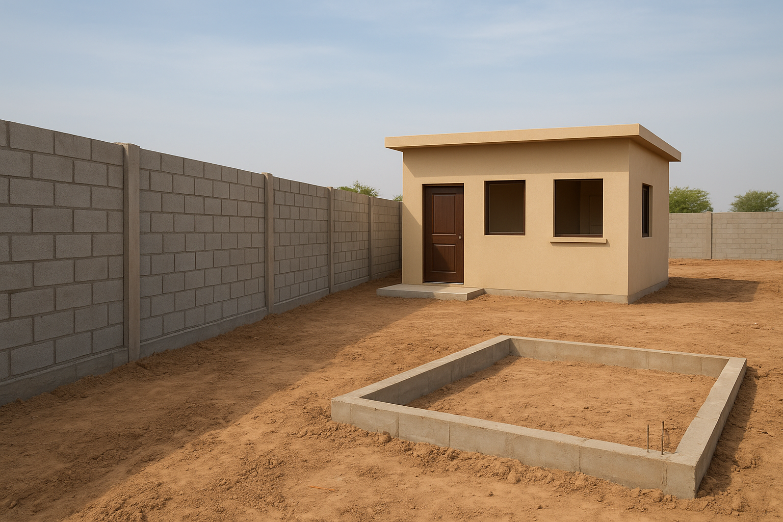 بناء سور وملاحق مع غرفتين - مشروع بناء جديد في المنطقة الغربية لدى…