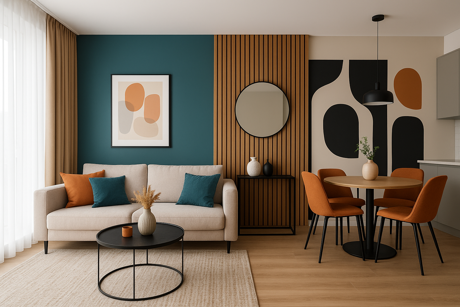 "تصميم داخلي مميز لشقتك بالألوان - مشروع ديكور في المنطقة الوسطى ل…