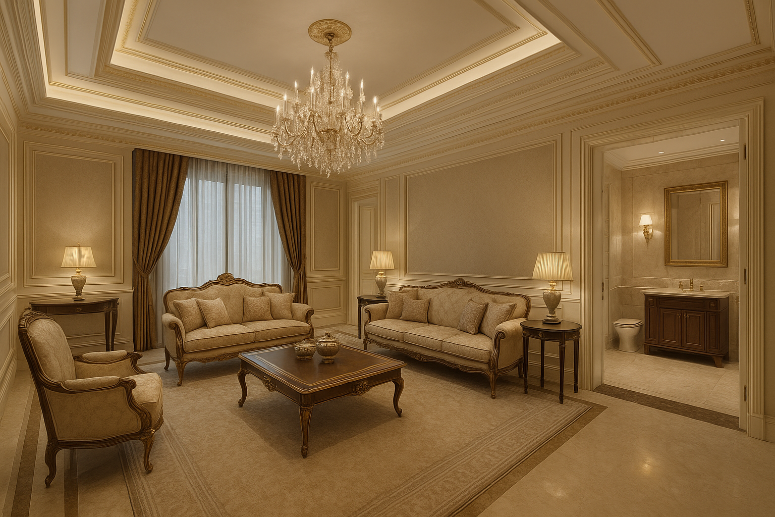 ديكور فاخر لمجلس ملحق واسع - مشروع ديكور في المنطقة الشرقية لدى بو…